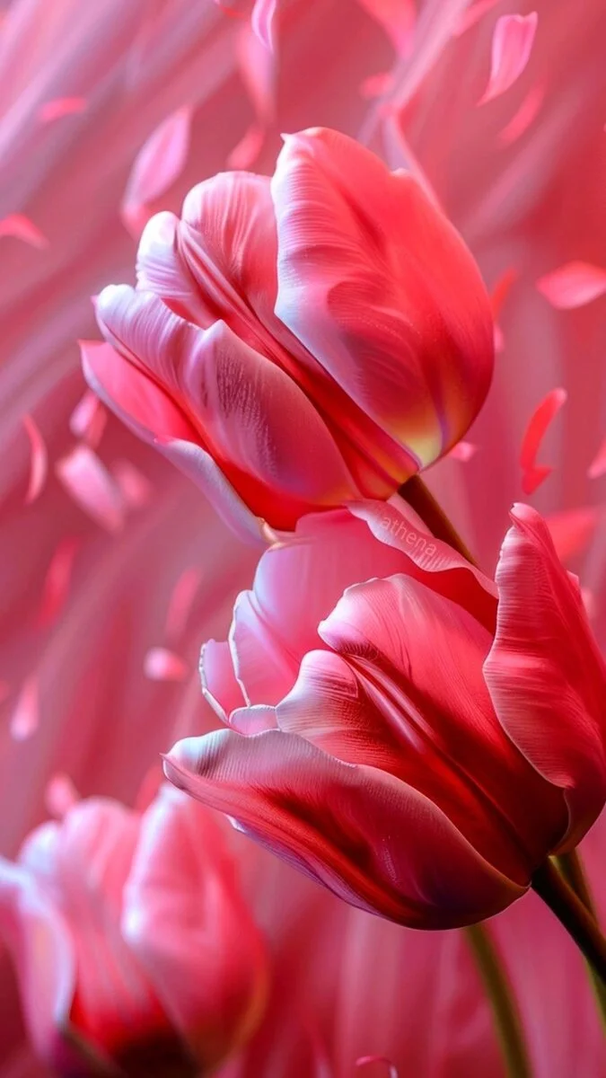 Ảnh nền hoa Tulip màu hồng 3D cho iPhone (6)