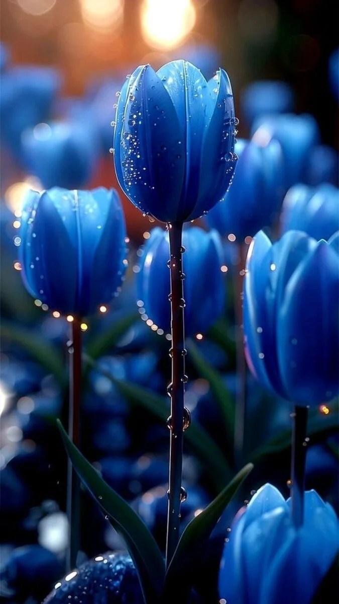 Ảnh nền hoa Tulip xanh 4k (6)