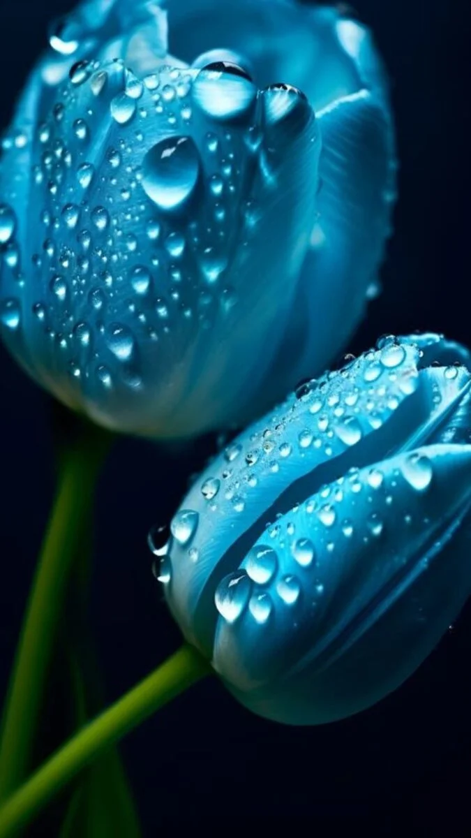 Ảnh nền hoa Tulip xanh 4k (8)