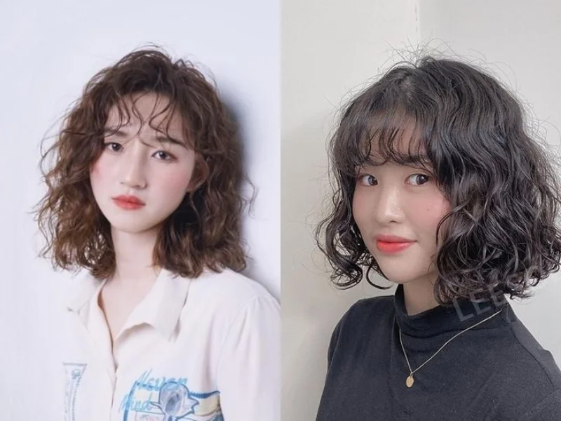 Tóc xoăn hippie để mái thưa