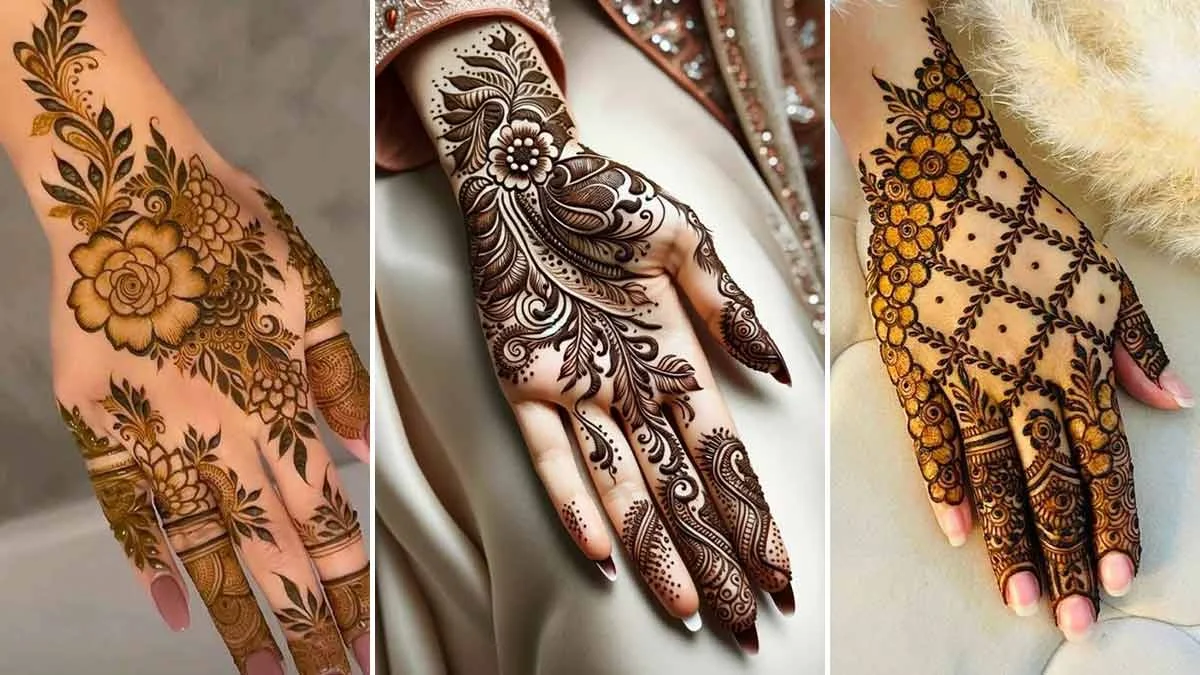 Ảnh gái xinh ba kiểu henna hoa công và ô lưới