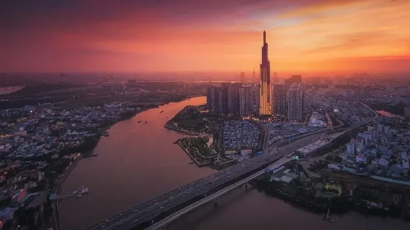 Ảnh hoàng hôn đẹp trong thành phố - hình 3